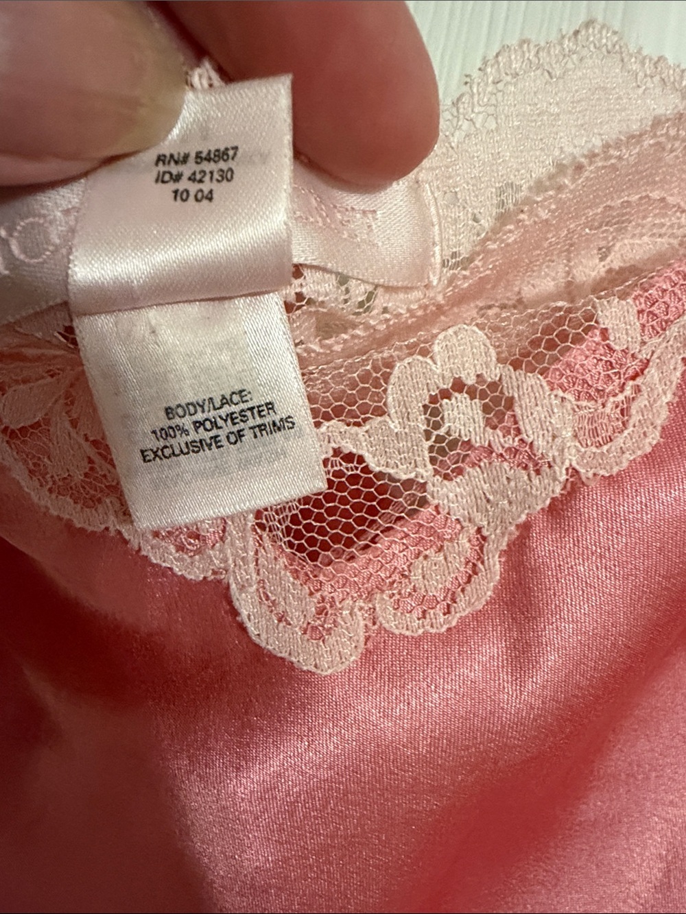 VTG Victoria’s Secret 2004 Pink Satin & Lace "Maria" Slip Dress Chemise - Size M - Picture 6 of 8